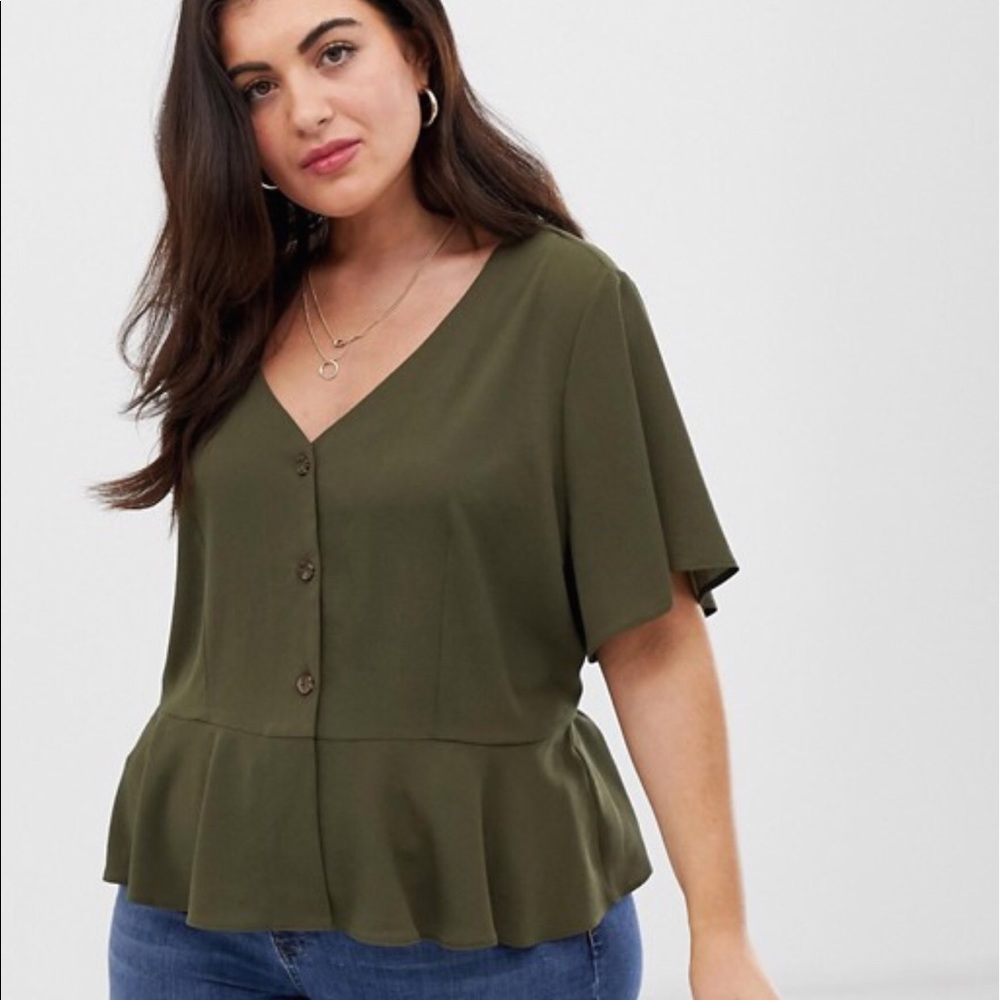 ASOS/ BraveSoul Tea Blouse with Button Front